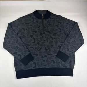 Orvis Merino Wool Pullover Mens XL Black 1/4 Zip Sweatshirt  .Merino wool